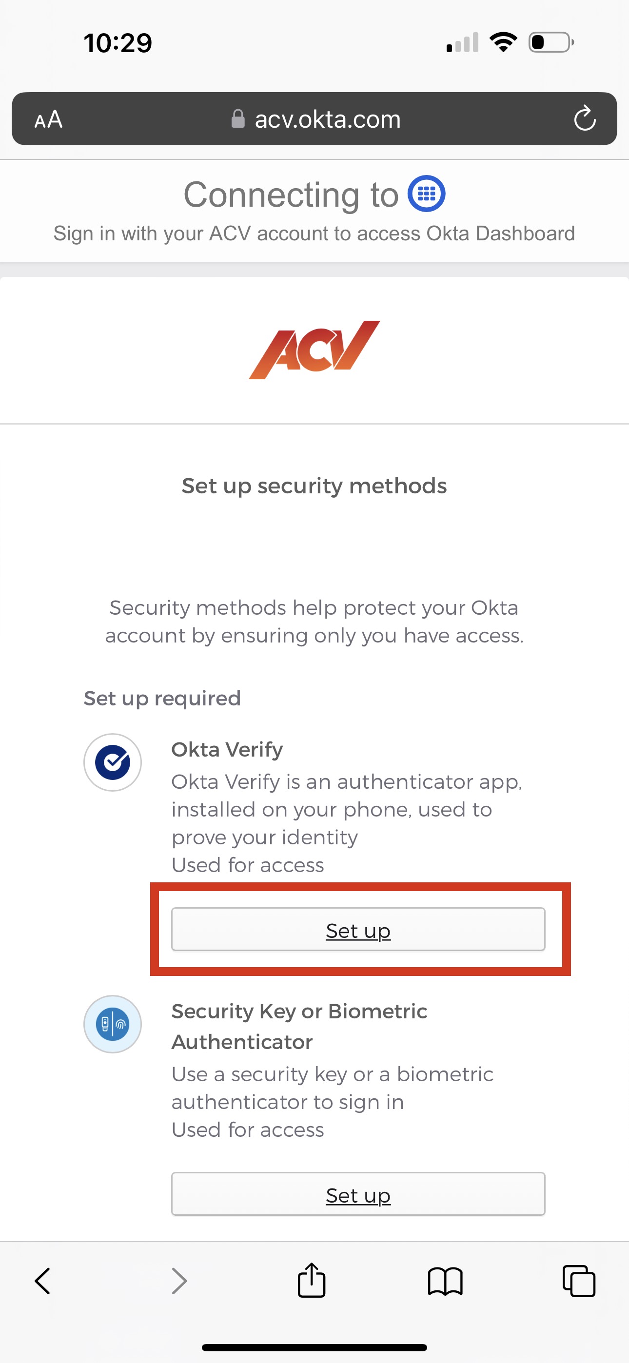 Okta Verify Setup