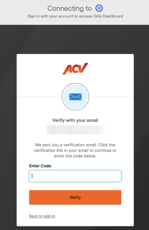 Okta password reset screen