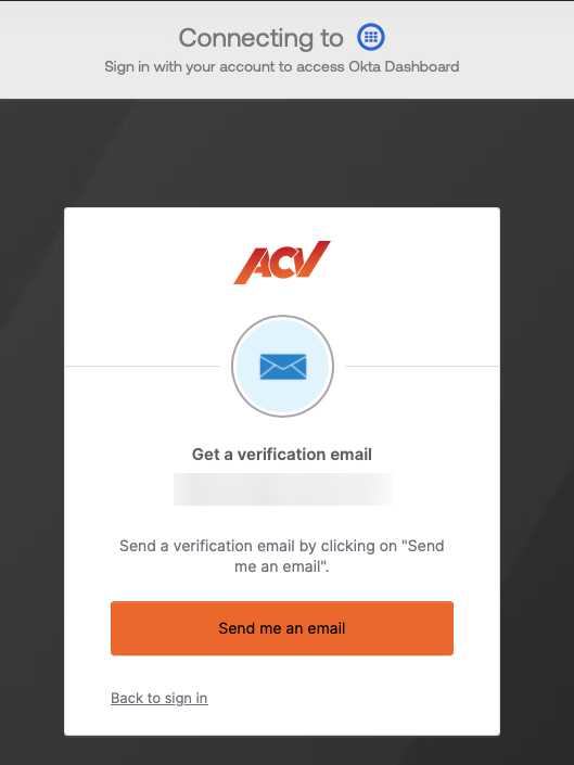 Okta password reset screen